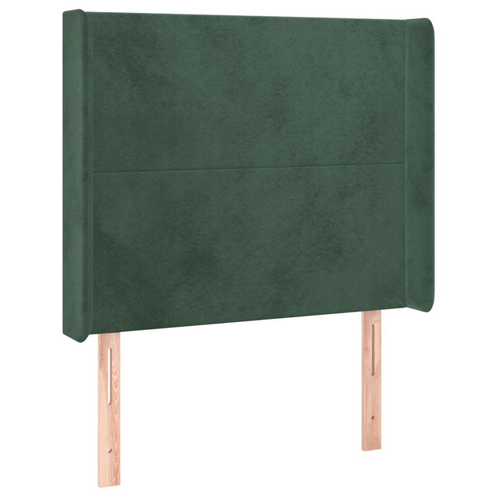 Box Spring Postel S Matrací A Led Tmavě Zelená 100X200 Cm Samet