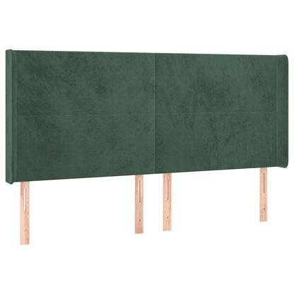 Box Spring Postel S Matrací A Led Tmavě Zelená 180X200 Cm Samet