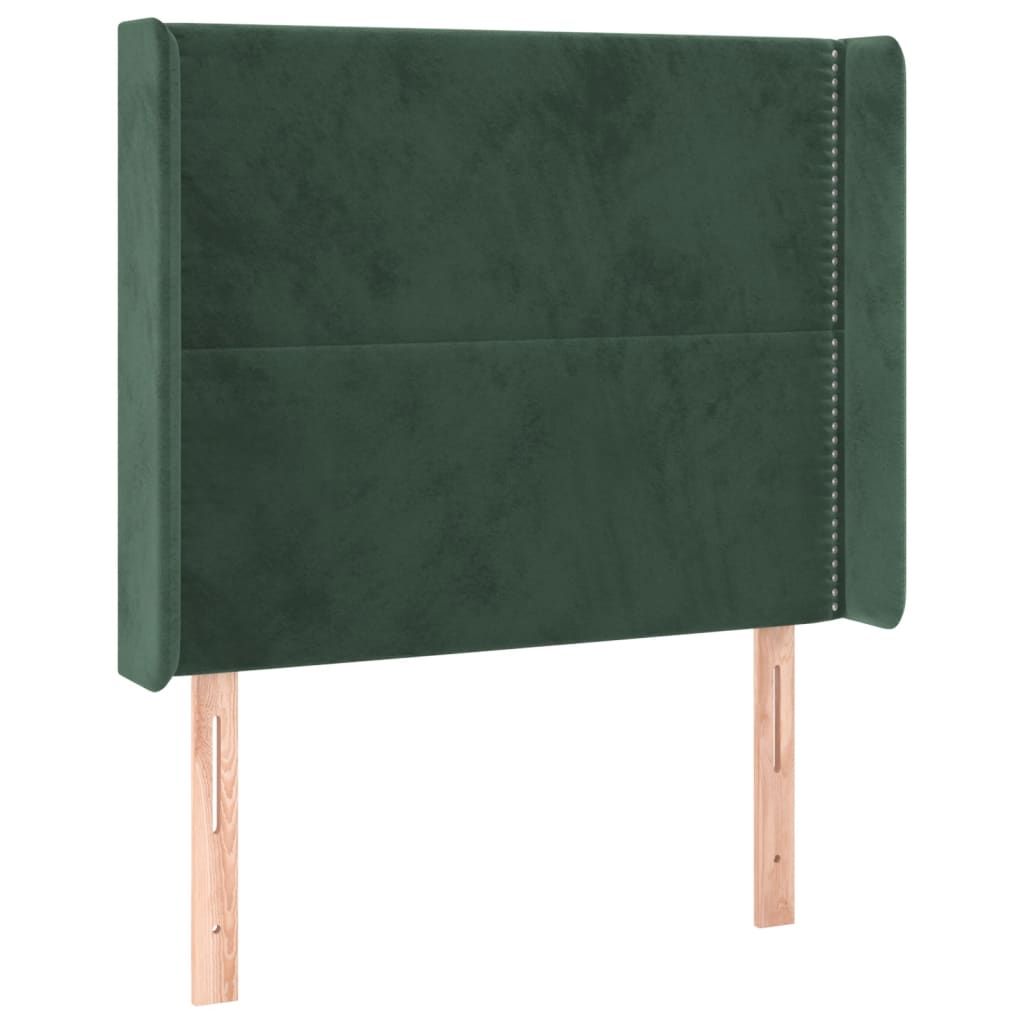 Box Spring Postel S Matrací A Led Tmavě Zelená 90X190 Cm Samet