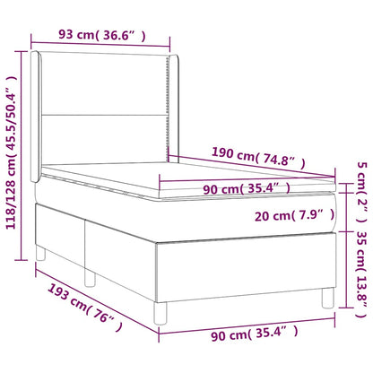 Box Spring Postel S Matrací A Led Tmavě Zelená 90X190 Cm Samet