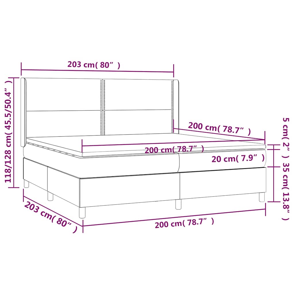 Box Spring Postel S Matrací A Led Tmavě Zelená 200X200 Cm Samet