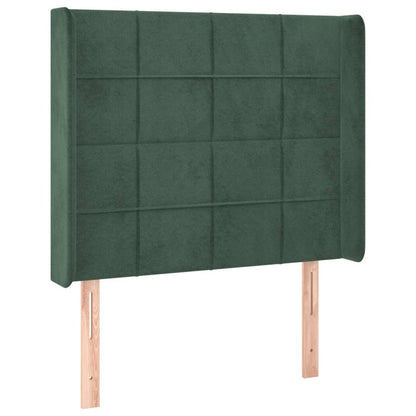 Box Spring Postel S Matrací A Led Tmavě Zelená 90X200 Cm Samet