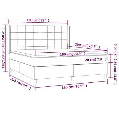 Box Spring Postel S Matrací A Led Tmavě Zelená 180X200 Cm Samet