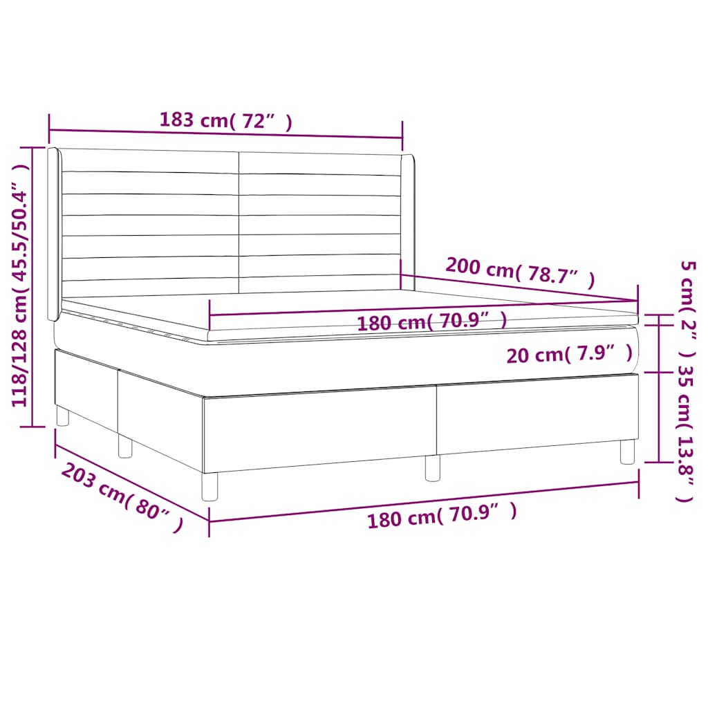 Box Spring Postel S Matrací A Led Tmavě Zelená 180X200 Cm Samet