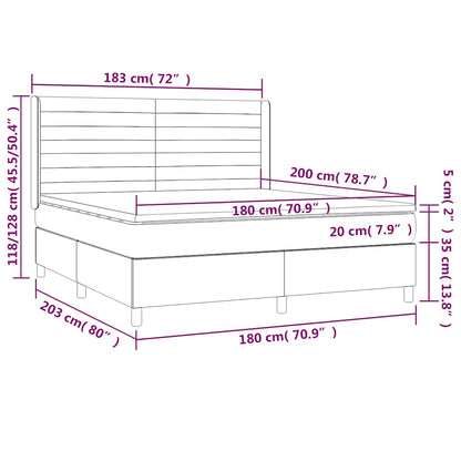 Box Spring Postel S Matrací A Led Tmavě Zelená 180X200 Cm Samet