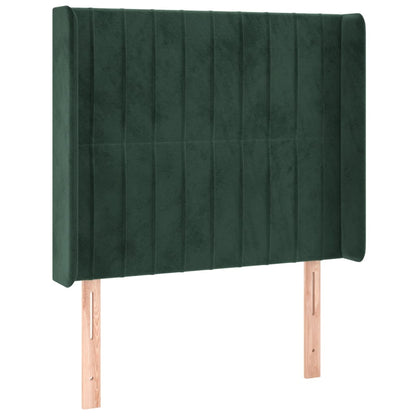 Box Spring Postel S Matrací A Led Tmavě Zelená 80X200 Cm Samet