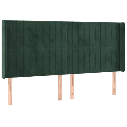 Box Spring Postel S Matrací A Led Tmavě Zelená 200X200 Cm Samet