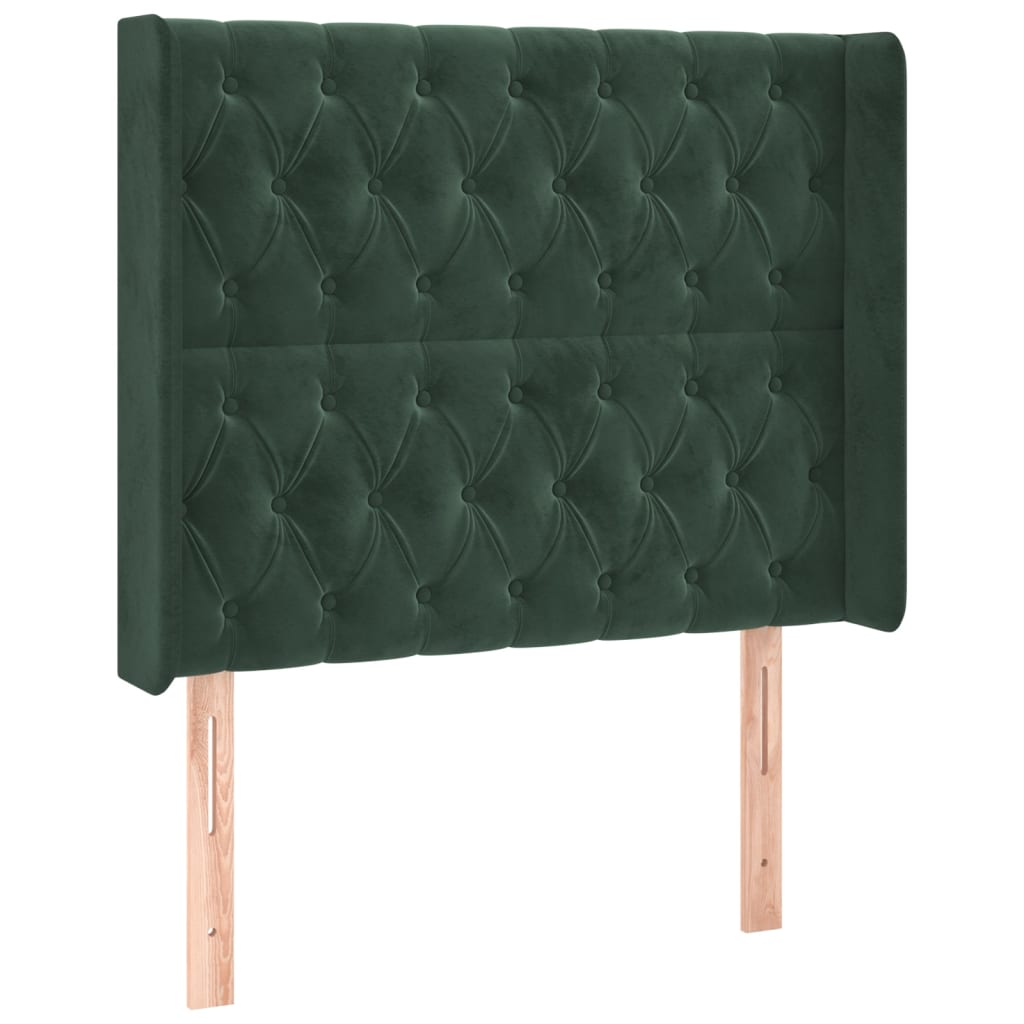 Box Spring Postel S Matrací A Led Tmavě Zelená 90X190 Cm Samet