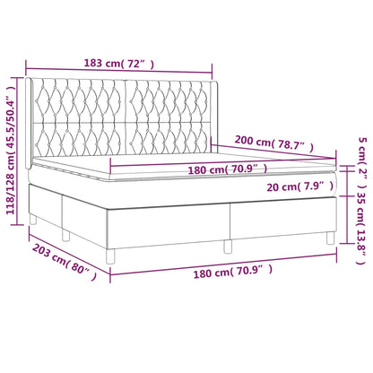 Box Spring Postel S Matrací A Led Tmavě Zelená 180X200 Cm Samet