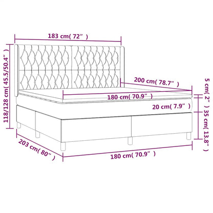Box Spring Postel S Matrací A Led Tmavě Zelená 180X200 Cm Samet