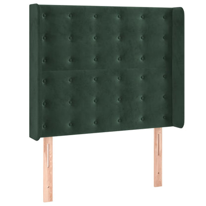 Box Spring Postel S Matrací A Led Tmavě Zelená 90X190 Cm Samet