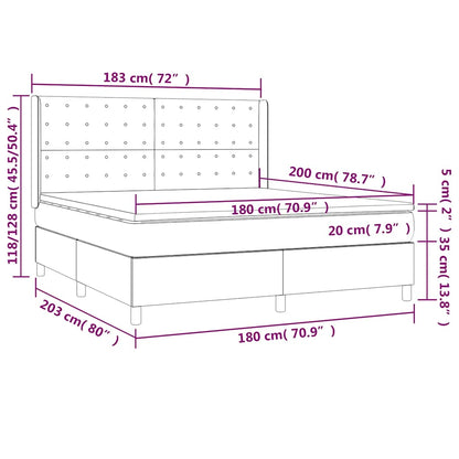Box Spring Postel S Matrací A Led Tmavě Zelená 180X200 Cm Samet
