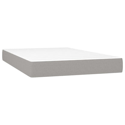Box Spring Postel S Matrací A Led Textil Světle Šedá