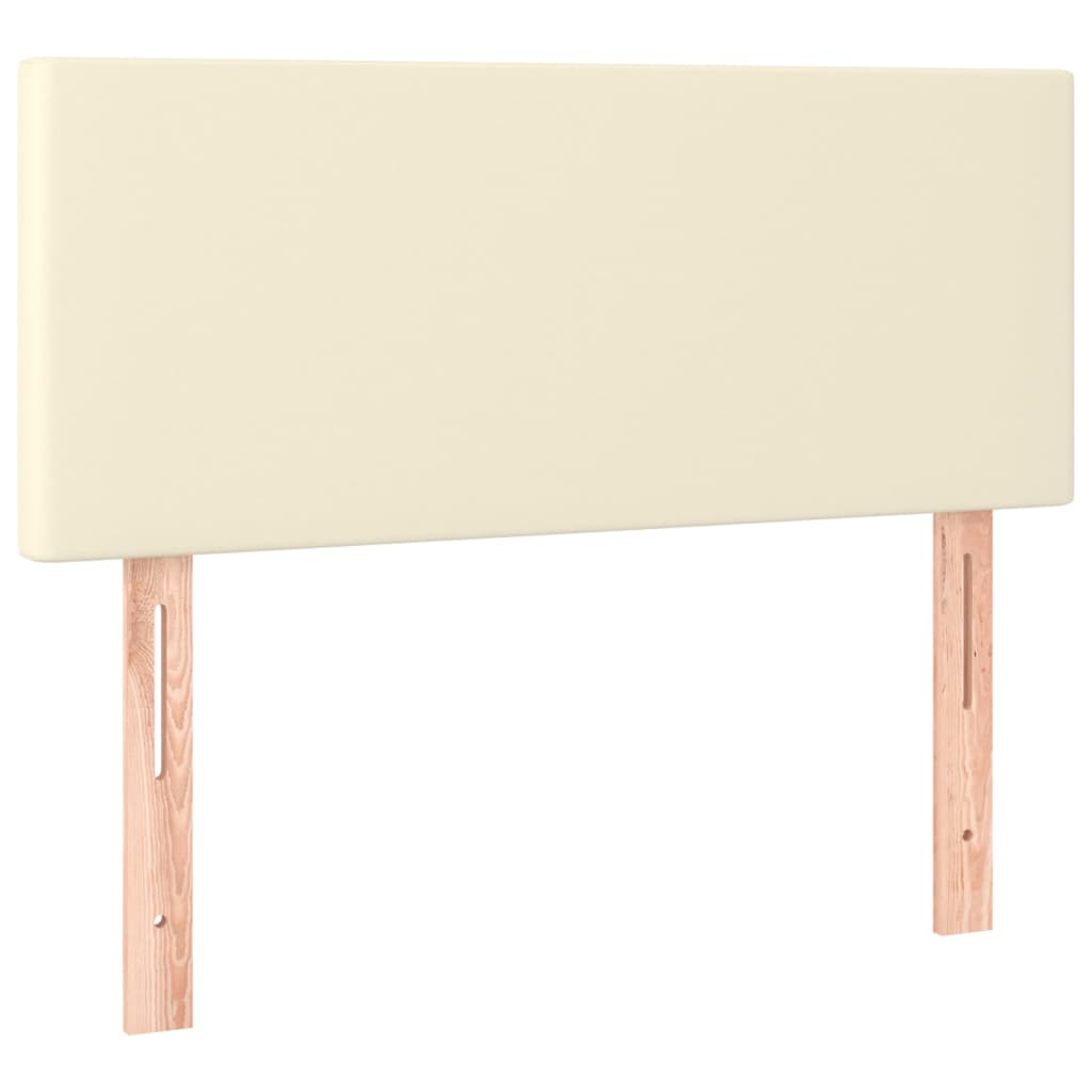 Box Spring Postel S Matrací A Led Krémová 100X200 Cm Umělá Kůže