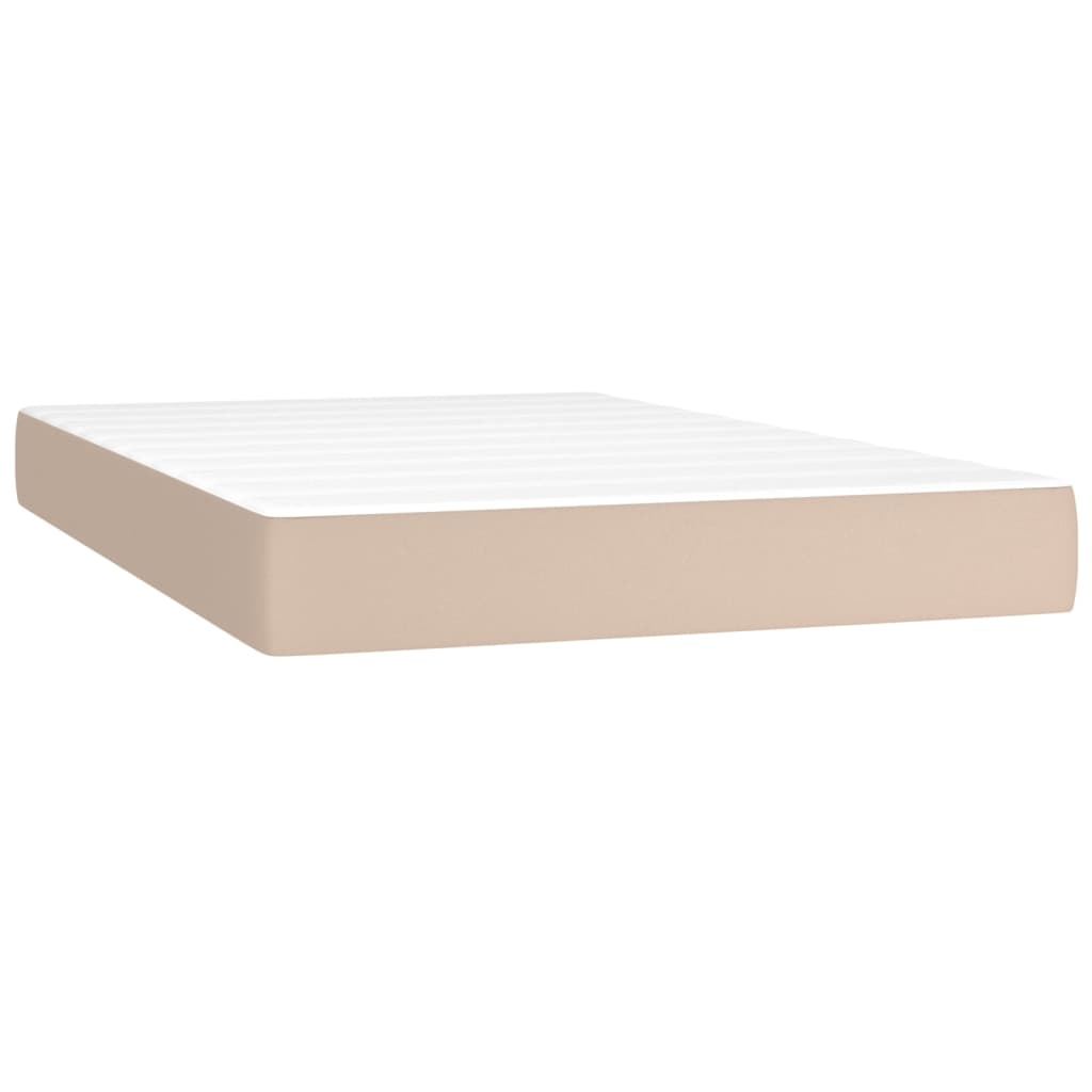 Box Spring Postel Matrace A Led Cappuccino 120X200Cm Umělá Kůže