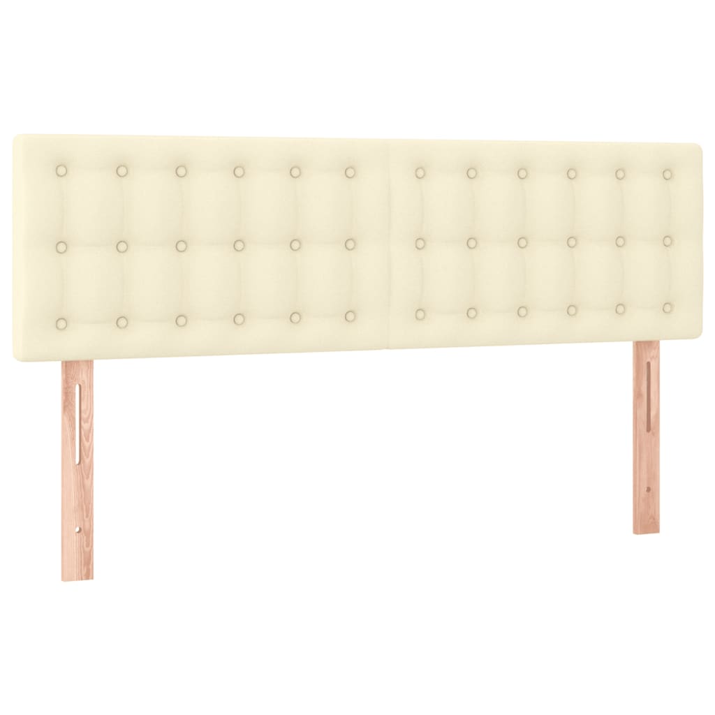 Box Spring Postel S Matrací A Led Krémová 140X190 Cm Umělá Kůže