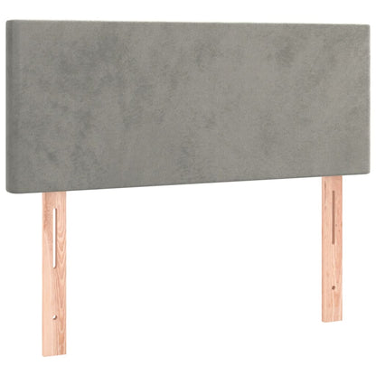Box Spring Postel S Matrací A Led Světle Šedá 100X200 Cm Samet