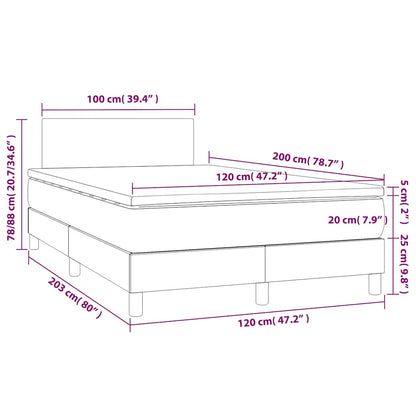 Box Spring Postel S Matrací A Led Tmavě Zelená 120X200 Cm Samet