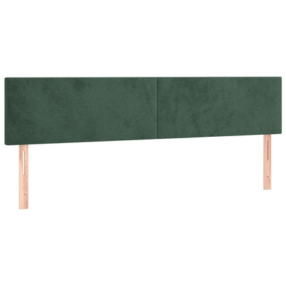 Box Spring Postel S Matrací A Led Tmavě Zelená 160X200 Cm Samet