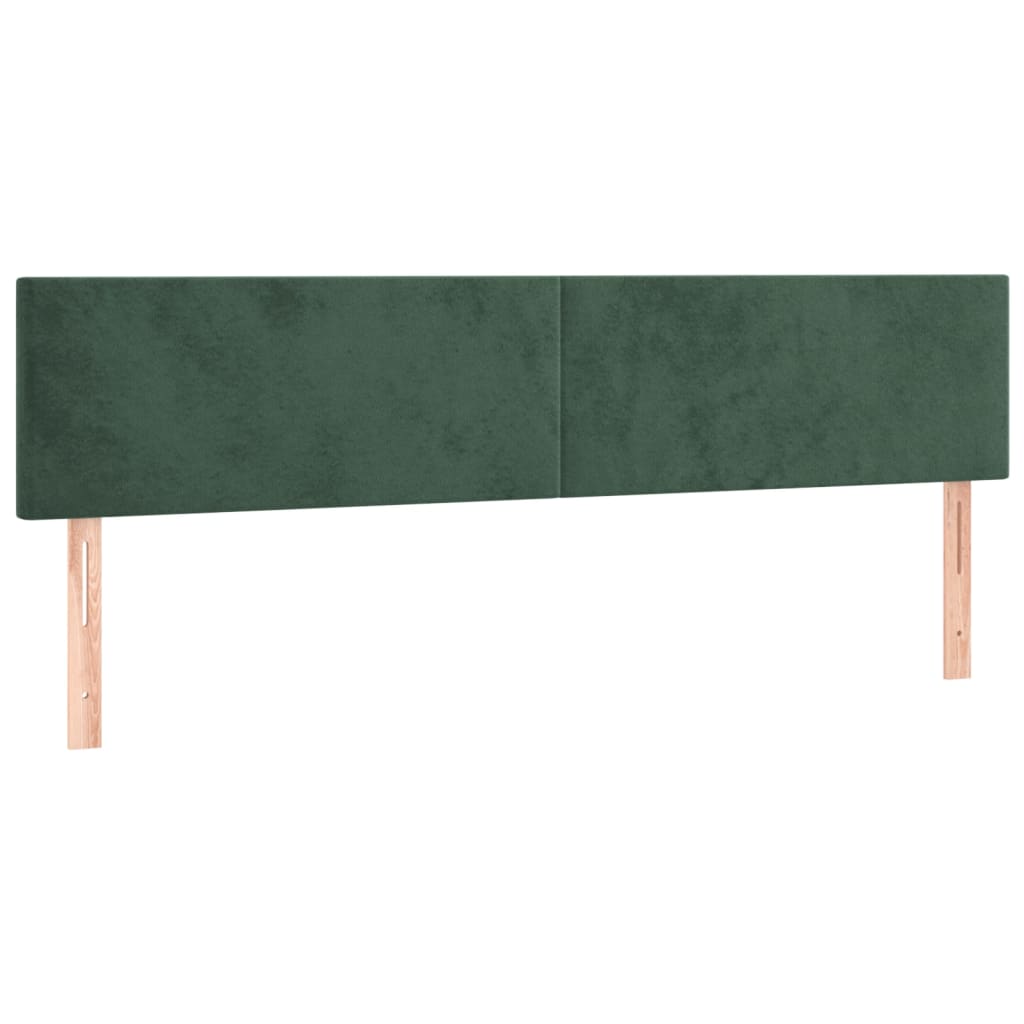 Box Spring Postel S Matrací A Led Tmavě Zelená 180X200 Cm Samet