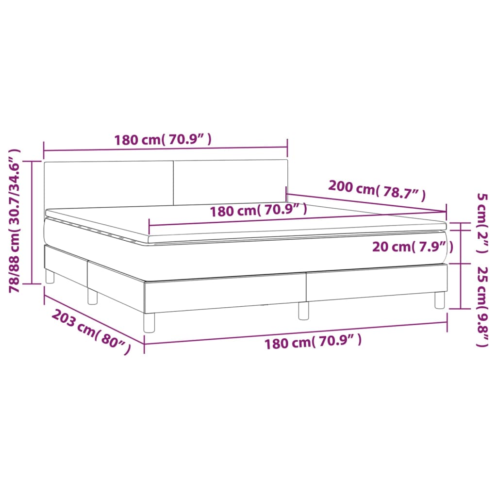 Box Spring Postel S Matrací A Led Tmavě Zelená 180X200 Cm Samet