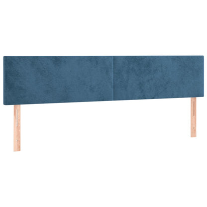 Box Spring Postel S Matrací A Led Tmavě Modrá 180X200 Cm Samet