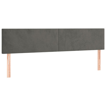 Box Spring Postel S Matrací A Led Tmavě Šedá 200X200 Cm Samet