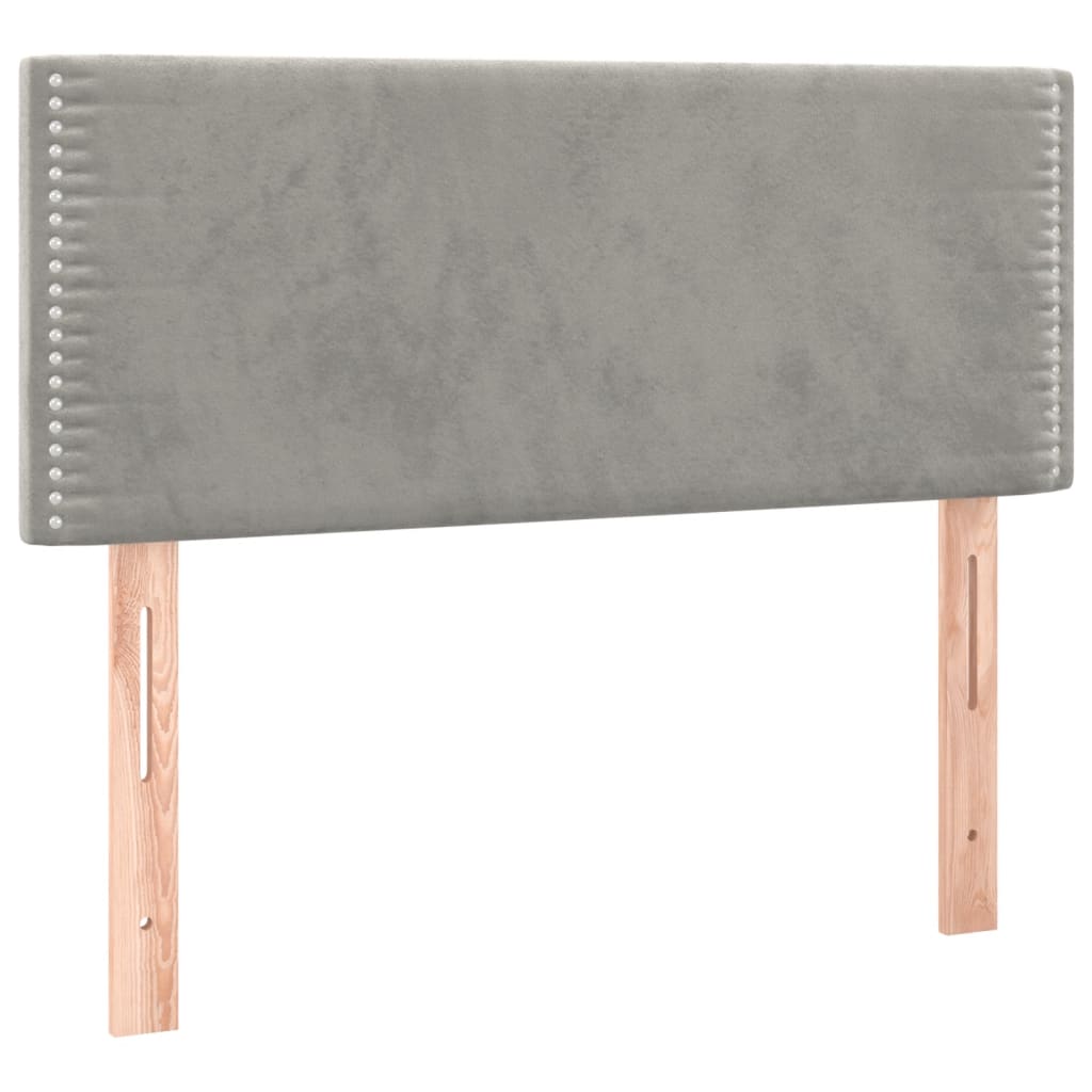 Box Spring Postel S Matrací A Led Světle Šedá 80 X 200 Cm Samet