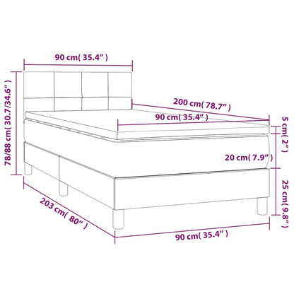 Box Spring Postel S Matrací A Led Tmavě Zelená 90X200 Cm Samet