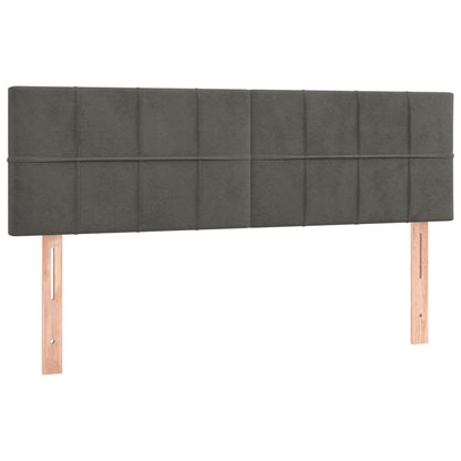 Box Spring Postel S Matrací A Led Samet Tmavě Šedá