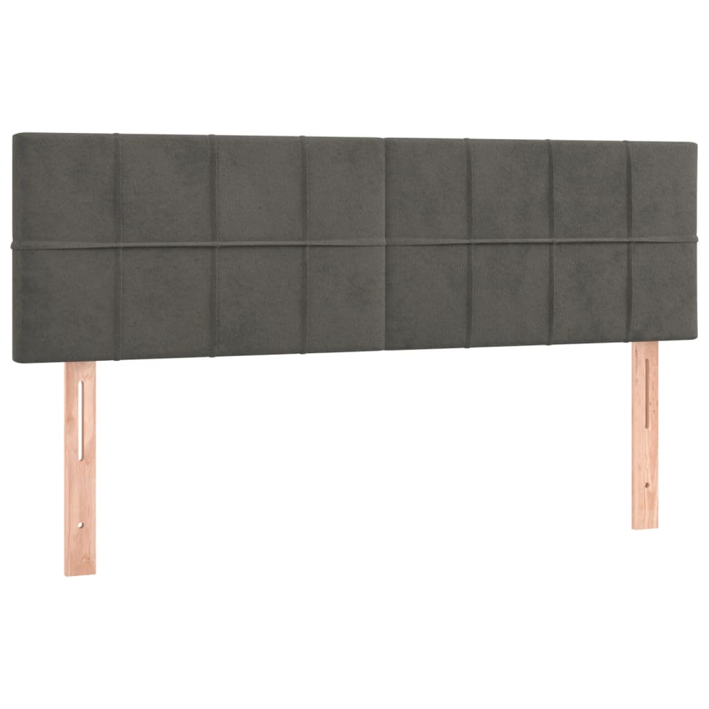 Box Spring Postel S Matrací A Led Samet Tmavě Šedá
