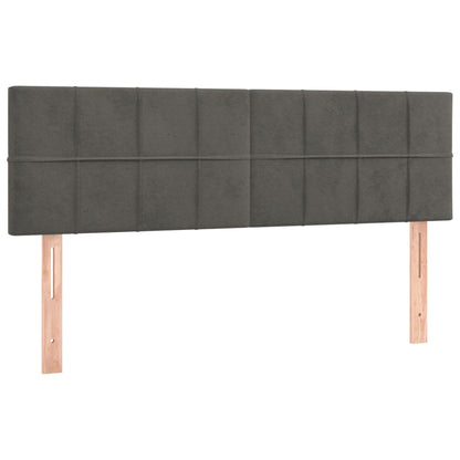 Box Spring Postel S Matrací A Led Samet Tmavě Šedá