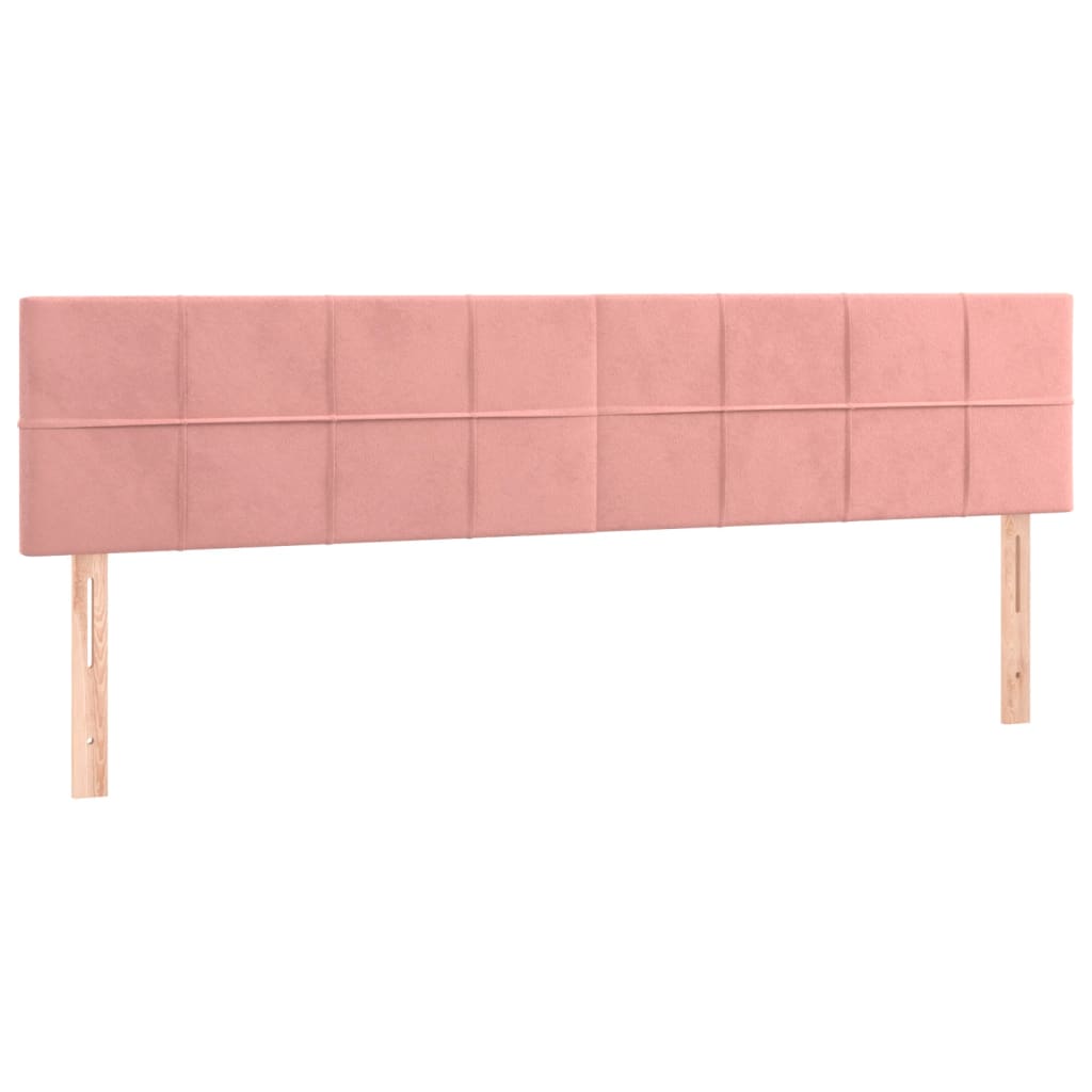 Box Spring Postel S Matrací A Led Růžová 160X200 Cm Samet