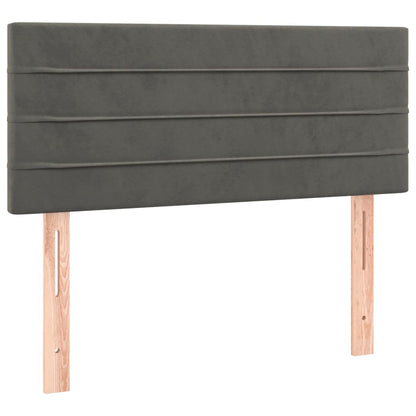 Box Spring Postel S Matrací A Led Samet Tmavě Šedá