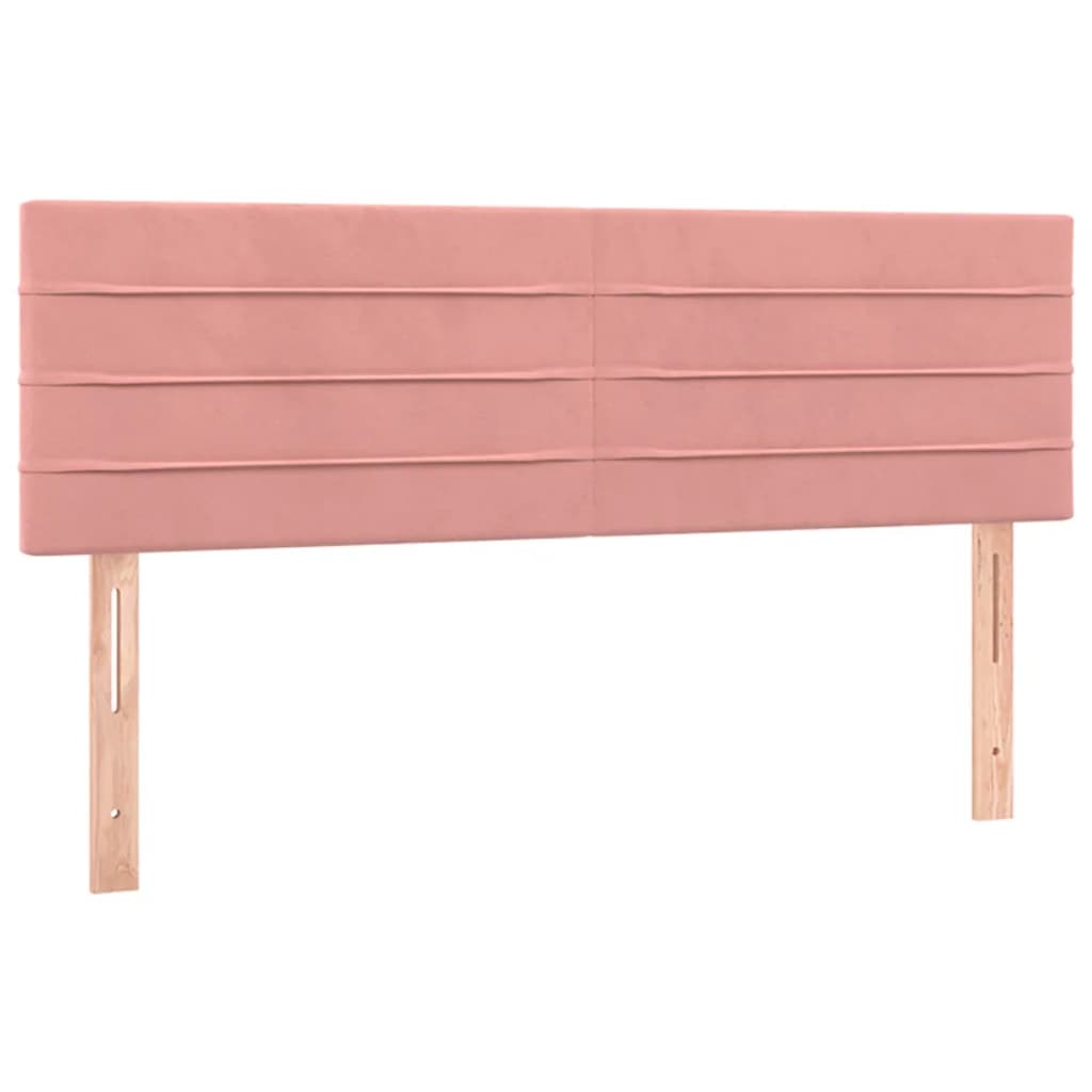 Box Spring Postel S Matrací A Led Růžová 140X190 Cm Samet