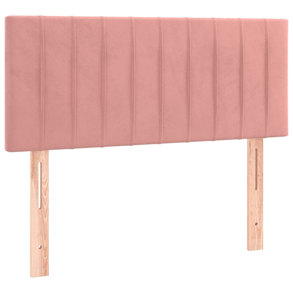 Box Spring Postel S Matrací A Led Růžová 80 X 200 Cm Samet