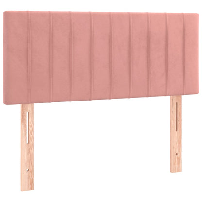 Box Spring Postel S Matrací A Led Růžová 80 X 200 Cm Samet