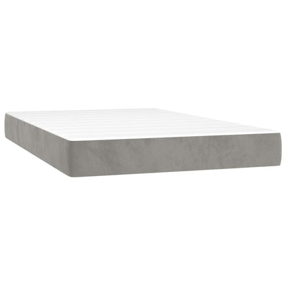 Box Spring Postel S Matrací A Led Světle Šedá 120X200 Cm Samet
