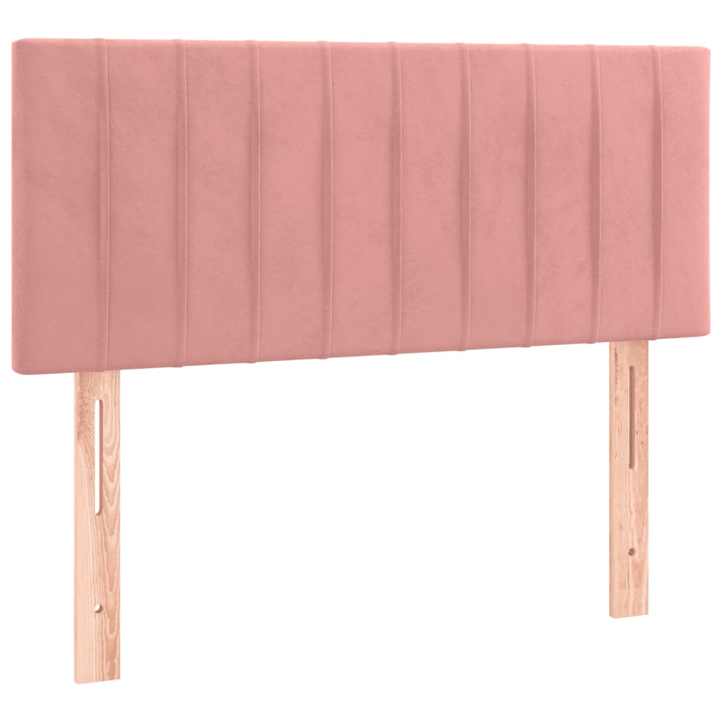 Box Spring Postel S Matrací A Led Růžová 120X200 Cm Samet