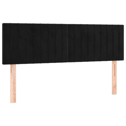 Box Spring Postel S Matrací A Led Černá 140X190 Cm Samet