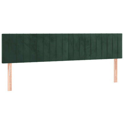 Box Spring Postel S Matrací A Led Tmavě Zelená 200X200 Cm Samet