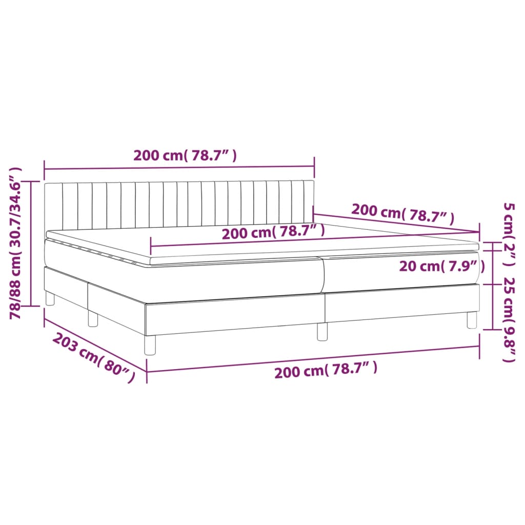 Box Spring Postel S Matrací A Led Tmavě Zelená 200X200 Cm Samet