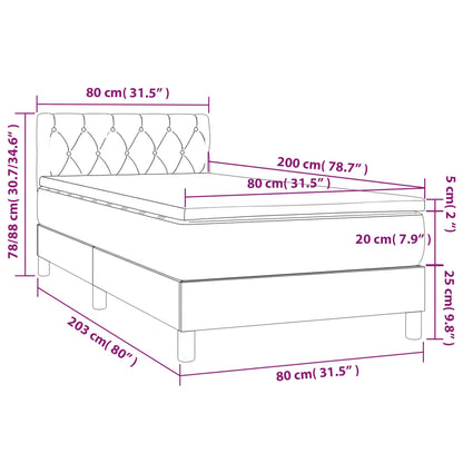 Box Spring Postel S Matrací A Led Růžová 80 X 200 Cm Samet