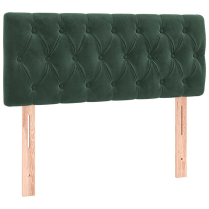 Box Spring Postel S Matrací A Led Tmavě Zelená 90X200 Cm Samet
