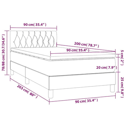 Box Spring Postel S Matrací A Led Tmavě Zelená 90X200 Cm Samet
