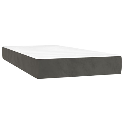 Box Spring Postel S Matrací A Led Samet Tmavě Šedá