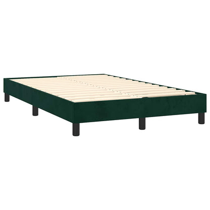 Box Spring Postel S Matrací A Led Tmavě Zelená 120X200 Cm Samet