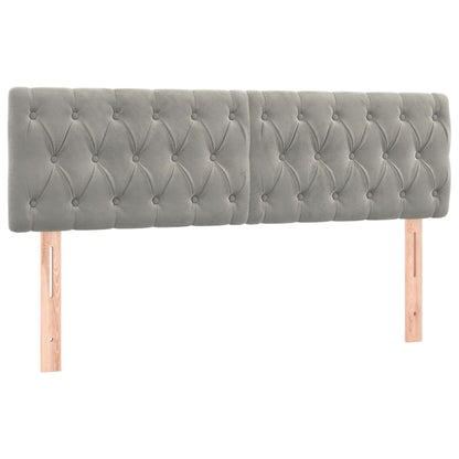 Box Spring Postel S Matrací A Led Světle Šedá 140X190 Cm Samet