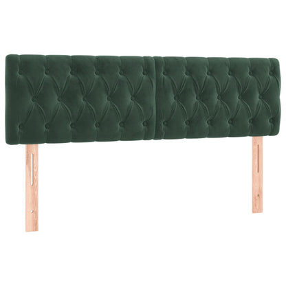 Box Spring Postel S Matrací A Led Tmavě Zelená 140X200 Cm Samet