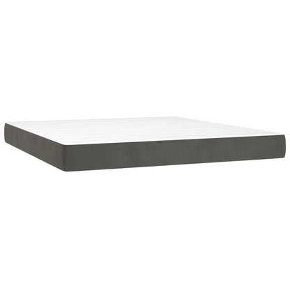 Box Spring Postel S Matrací A Led Samet Tmavě Šedá